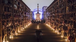 Poblenou Cemetery at night