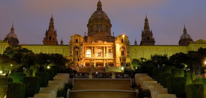 Sunset over the Palau Nacional, Montjuïc