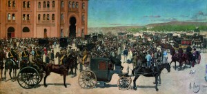 Entrada a la plaça de toros de Madrid, 1886