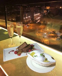 Both desserts and view