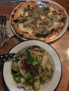 Pizza and salad