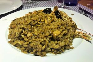 Closeup plate paella